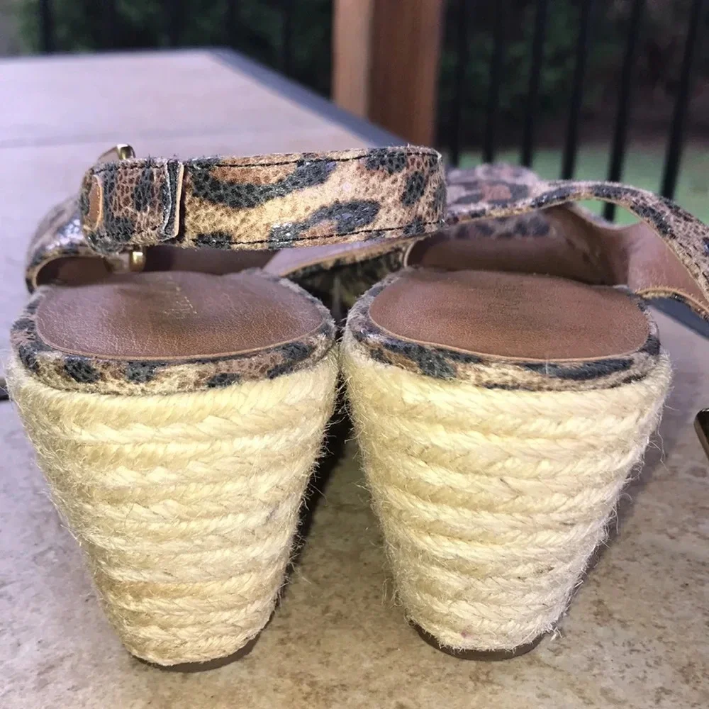 Franco Sarto Calvin Leopard Print Wedge Sandals